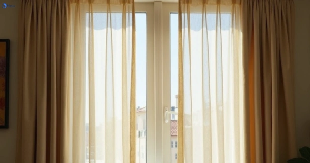 Dull dusty drapes in eaglemont-vic before professional cleaning